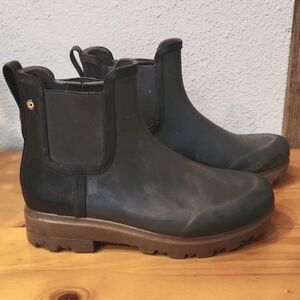 Bogs Black and Brown Winter Rain Boots